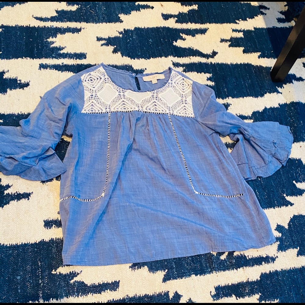 Chambray Ann Taylor Loft blouse.